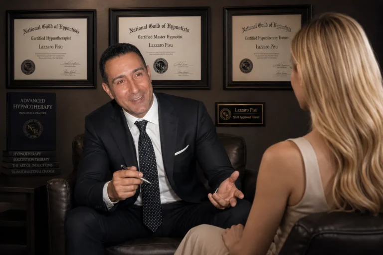 Clinical Hypnotherapy and Hypnosis in Vancouver - Therapist Lazzaro Pisu conducting a hypnotherapy session for dependency at the Natural Healing Clinic in Vancouver and Richmond, BC.