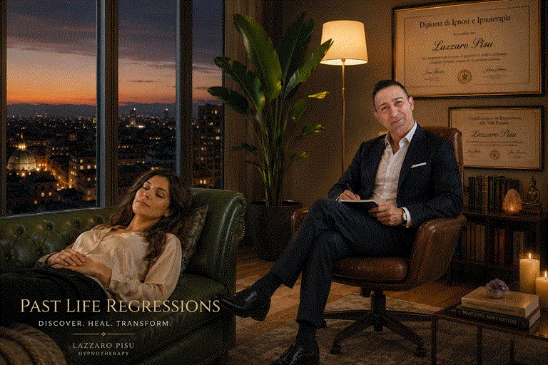 a woman is lay down on a couch for a past life regression with therapist Lazzaro Pisu at the natural healing clinic located in Vancouver and Richmond Canada